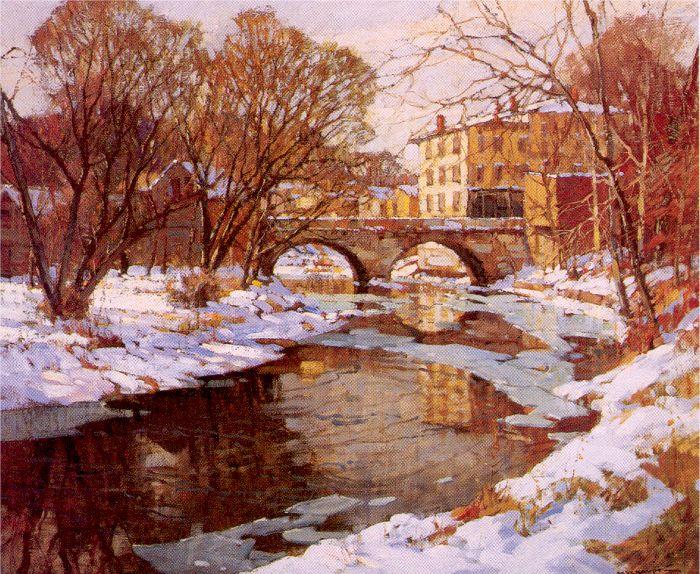 Choate Bridge, Winter, Mulhaupt, Frederick John